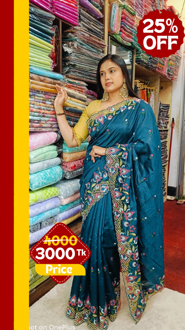 Cutwork Silk Saree